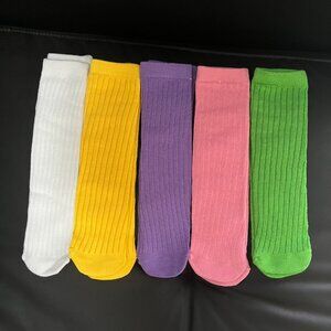 5 pcs Spring and Autumn Socks, Candy-Colored Socks, Straight Tube Socks